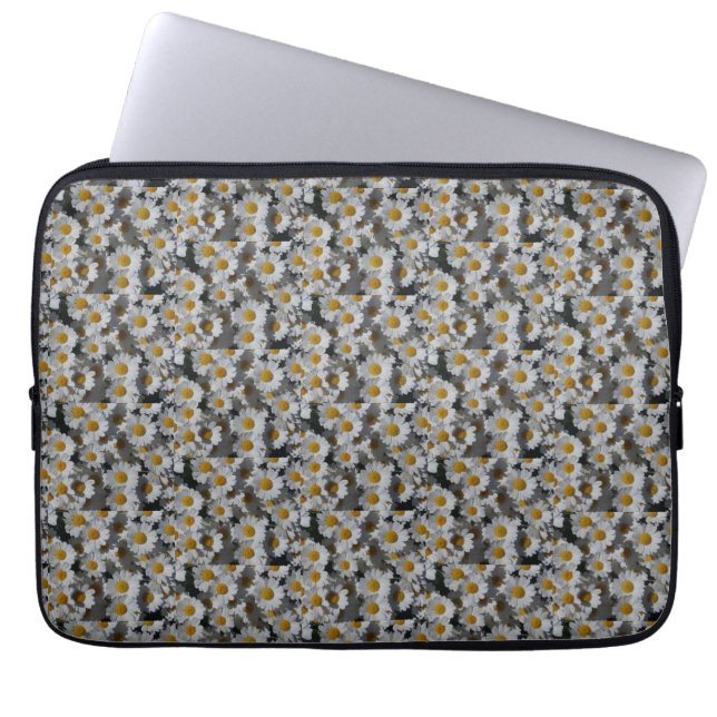White Daisies Laptop Sleeve (Front)