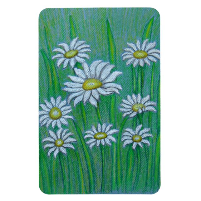 White Daisies Magnet (Vertical)