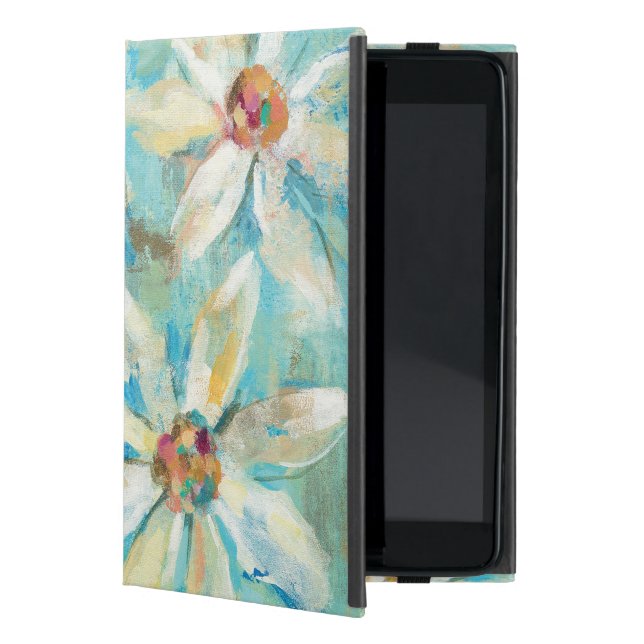 White Daisies on Blue iPad Mini Cover (Front)