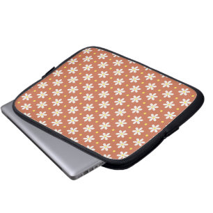 White Daisies Pattern Custom Background Laptop Sleeve