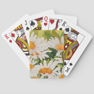 White Daisies Playing Cards