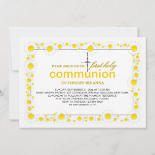 White Daisies Religious Invitation