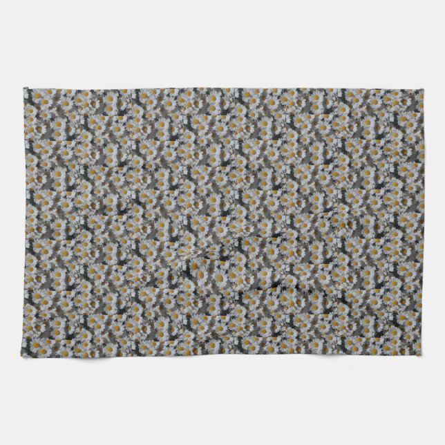 White Daisies Tea Towel (Horizontal)