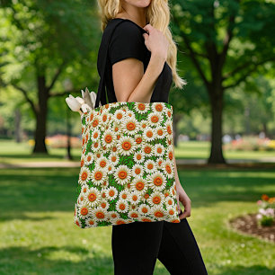 White Daisies Tote Bag