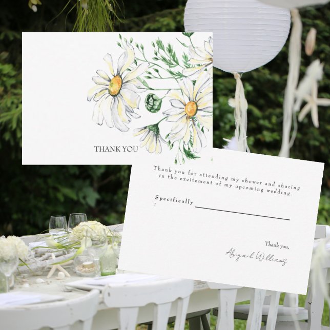 White Daisies Wedding Shower Thank You (Creator Uploaded)