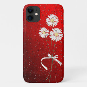 white daisies with raindrops Case-Mate iPhone case