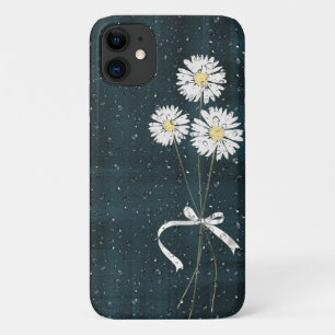 white daisies with raindrops on plaid Case-Mate iPhone case