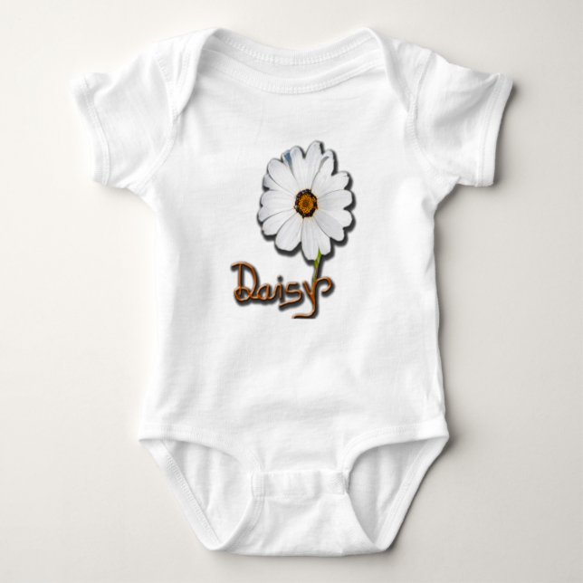 White Daisy Baby Bodysuit (Front)