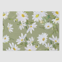 White Daisy Baby Shower Pastel green garden