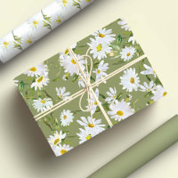 White Daisy Baby Shower Pastel green garden