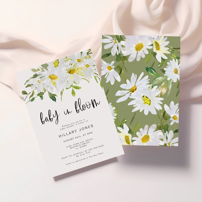 White Daisy | Baby Shower Summer floral Invitation (Creator Uploaded)