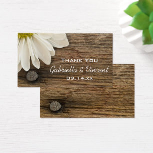 White Daisy Barn Wood Country Wedding Favour Tags
