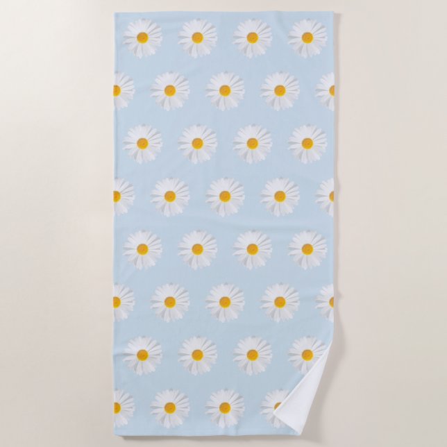 white daisy beach towel (Front)