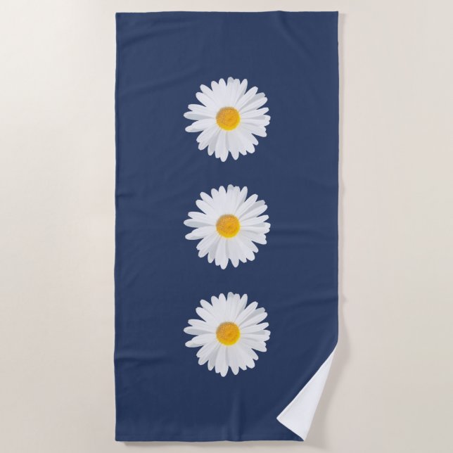 white daisy beach towel (Front)