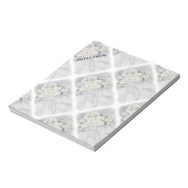 WHITE DAISY BOUQUET CUSTOMIZABLE NOTE PAD (Rotated)