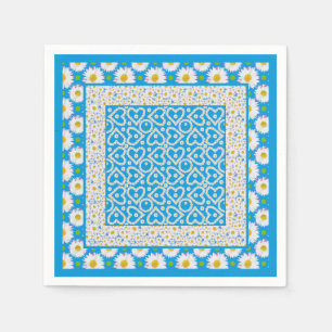 White Daisy Chains Paper Napkins: Mix'n'Match Napkin