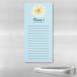 White Daisy Custom Grocery Shopping To-DO List Magnetic Notepad<br><div class="desc">Make your shopping lists in style with this customisable grocery shopping or to-do list notepad. Change the text to suit your needs. Keep or delete the lines too. Check my shop for more!</div>