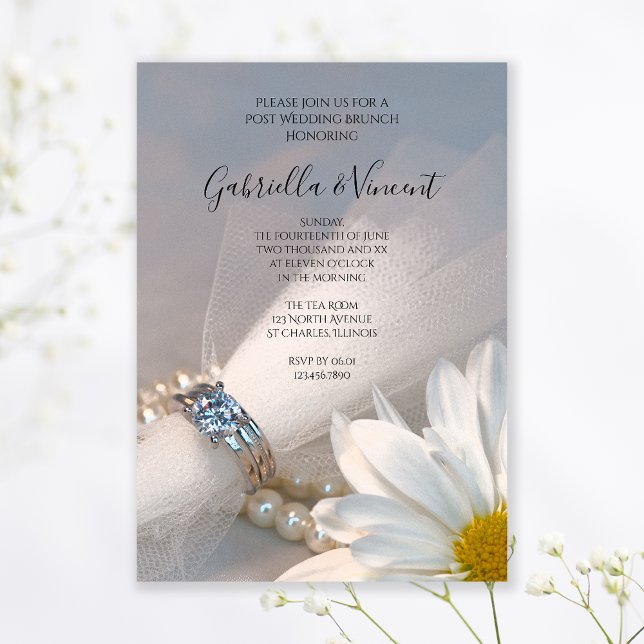 White Daisy Elegance Post Wedding Brunch Invitation (Creator Uploaded)
