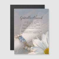White Daisy Elegance Wedding Save the Date