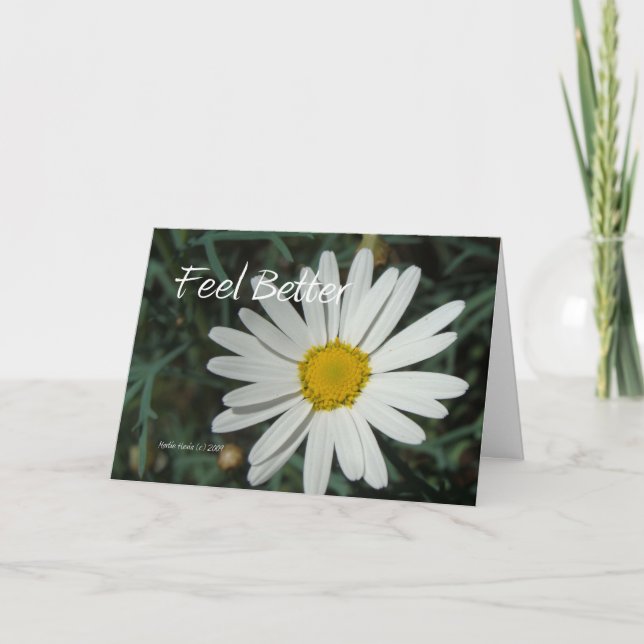 White Daisy - Feel Better - Customisable Card (Front)