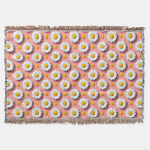 White Daisy Floral Throw For Cosy Living Spaces Blanket
