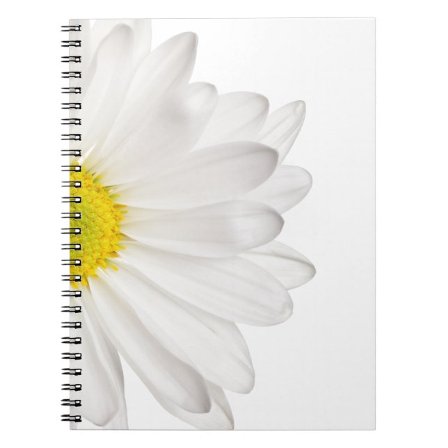 White Daisy Flower Background Customised Daisies Notebook (Front)