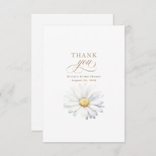 White Daisy Flower Bridal Shower Thank You