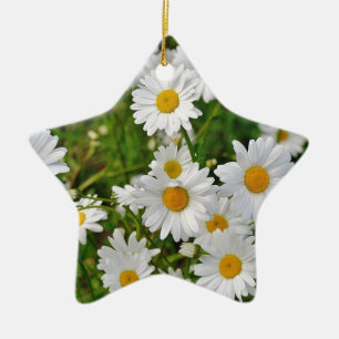 White Daisy Flower Ceramic Tree Decoration