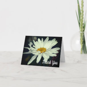 White Daisy Flower Customisable Thank You Card