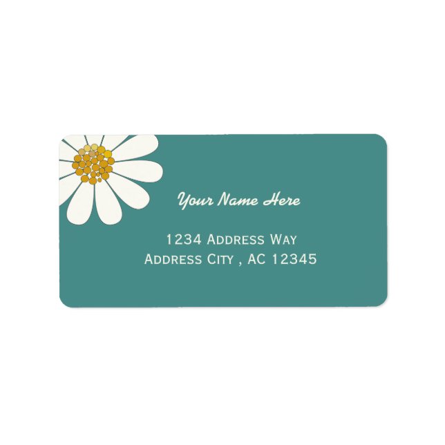 White daisy flower customise label (Front)