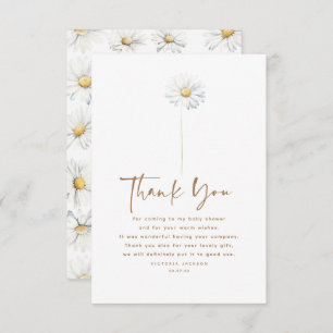 White Daisy Flower Cute Elegant Small Thank You