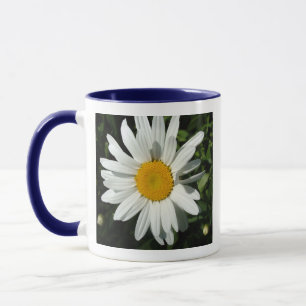 white daisy flower mug