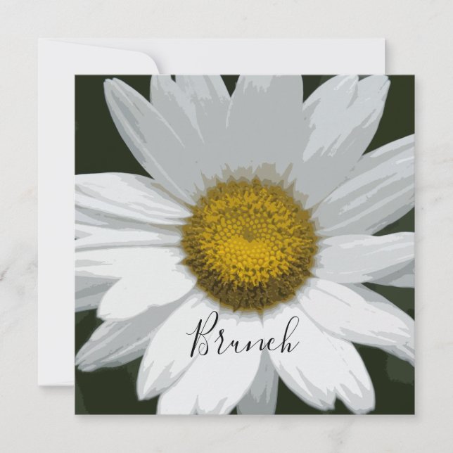 White Daisy Flower Post Wedding Brunch Invitation (Front)