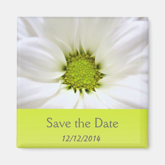 white daisy flower weddings magnet (Front)