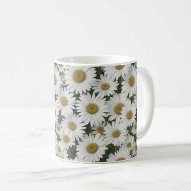 White Daisy Flowers Coffee Mug (Front Right)
