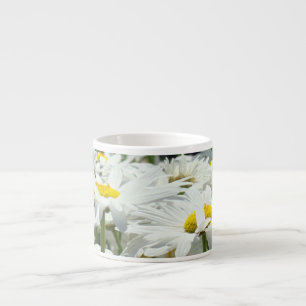 White Daisy Flowers espresso cup mugs Daisies