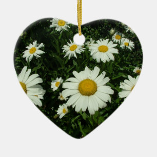 white daisy flowers happy birthday ceramic tree decoration