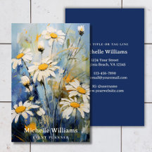 White Daisy Flowers on Blue | Botanical Floral