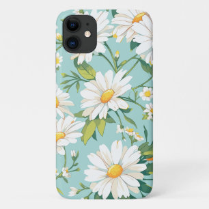 White Daisy Flowers Patterned Case-Mate iPhone Case