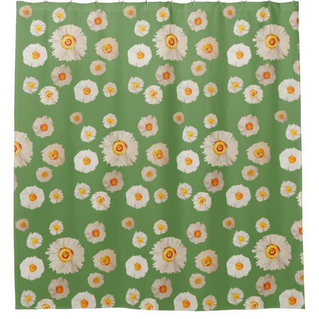 White daisy flowers Shower Curtain (Front)