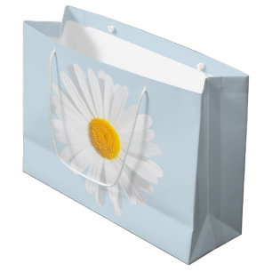 white daisy large gift bag