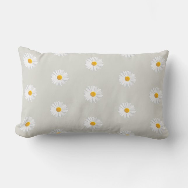 white daisy lumbar cushion (Front)