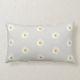 white daisy lumbar cushion