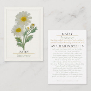 White Daisy Marian Garden Prayer Card Innocence