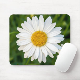 White Daisy Mouse Pad