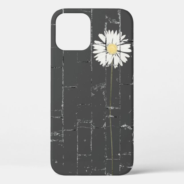 white daisy on grey brick Case-Mate iPhone case (Back)