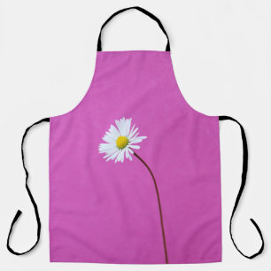 WHITE DAISY ON PINK BACKGROUND APRON
