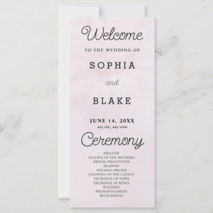 White Daisy Pale Pink Wedding Program