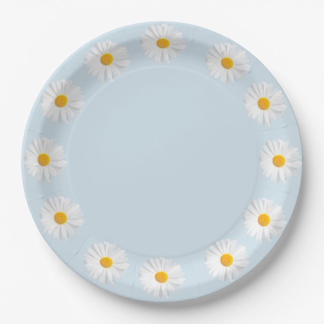 white daisy paper plate (Front)