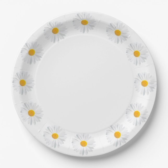 white daisy paper plate (Front)